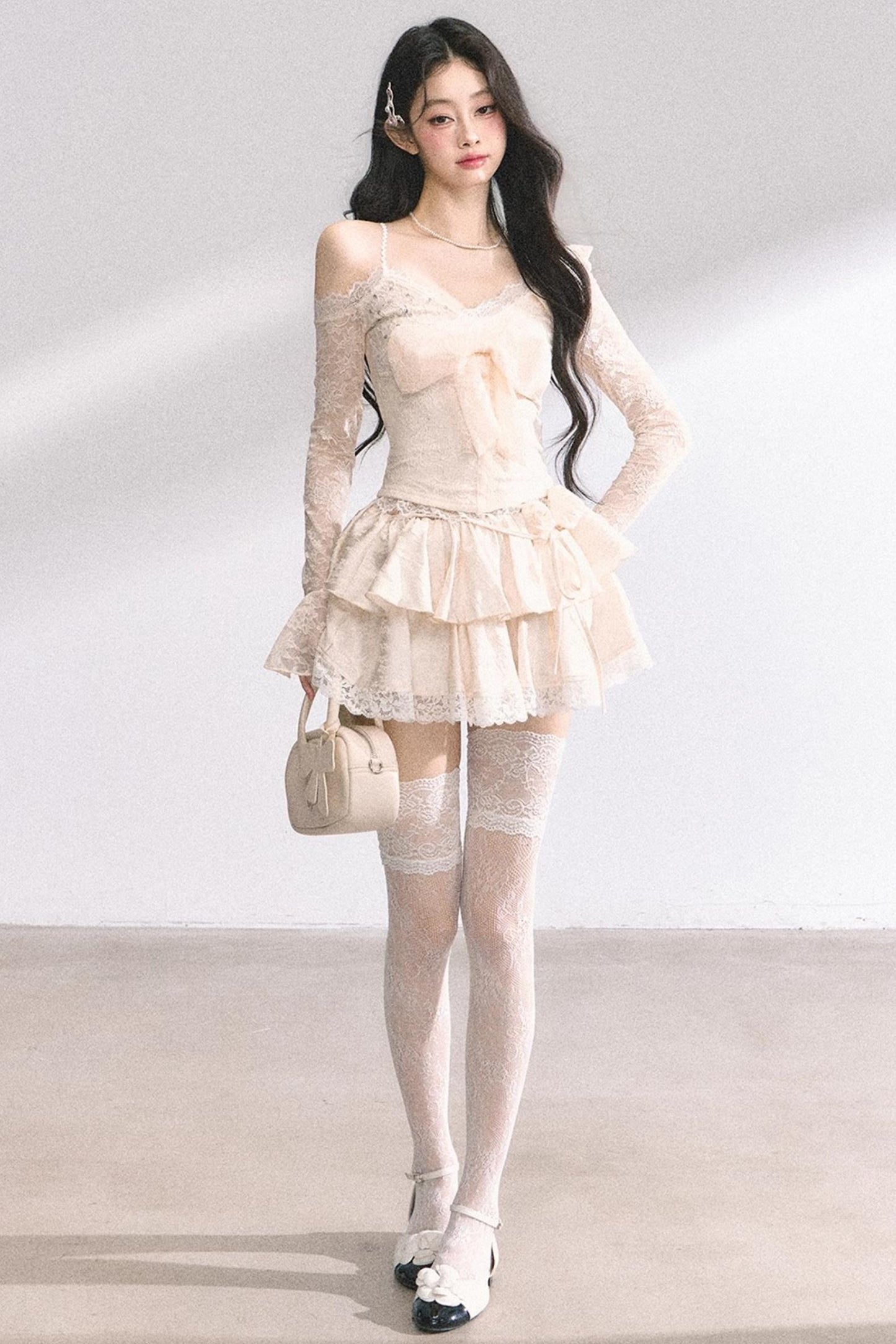 Floral Lace Bustier Skirt