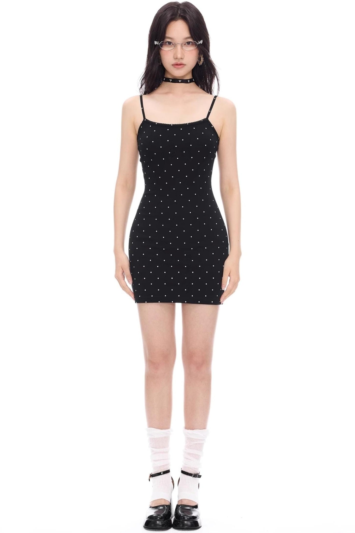 Polka Dot Lace Camisole Dress