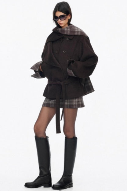 Asymmetrical Wool Coat Skirt Set-Up