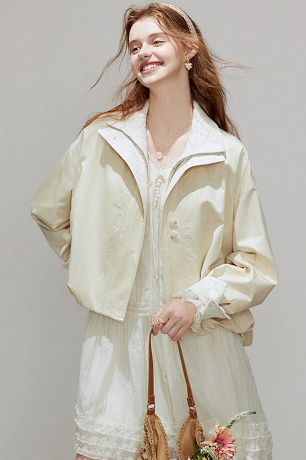 Lace Autumn Trench Coat