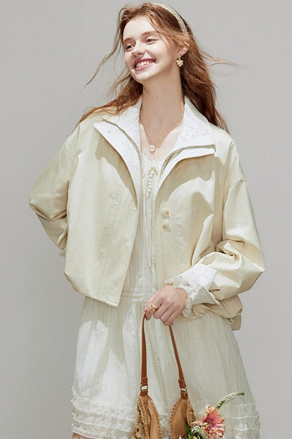 Lace Autumn Trench Coat