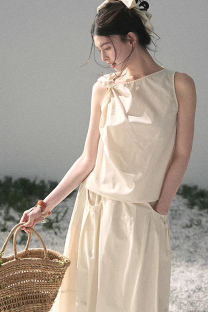 White Pleated Summer Set-Up