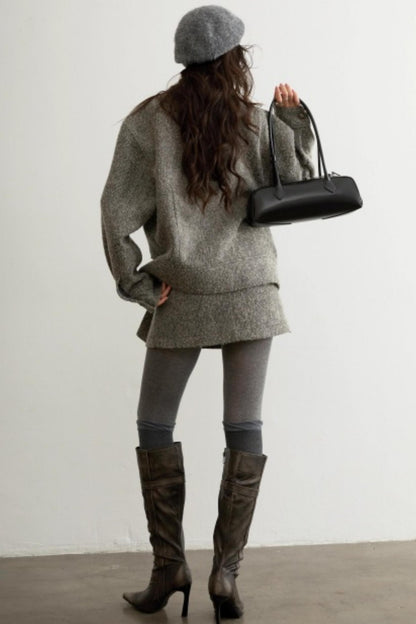 Herringbone Wool Silhouette Jacket Set-Up