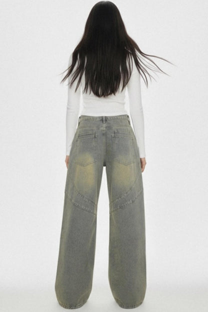 Retro Distressed Scimitar Jeans