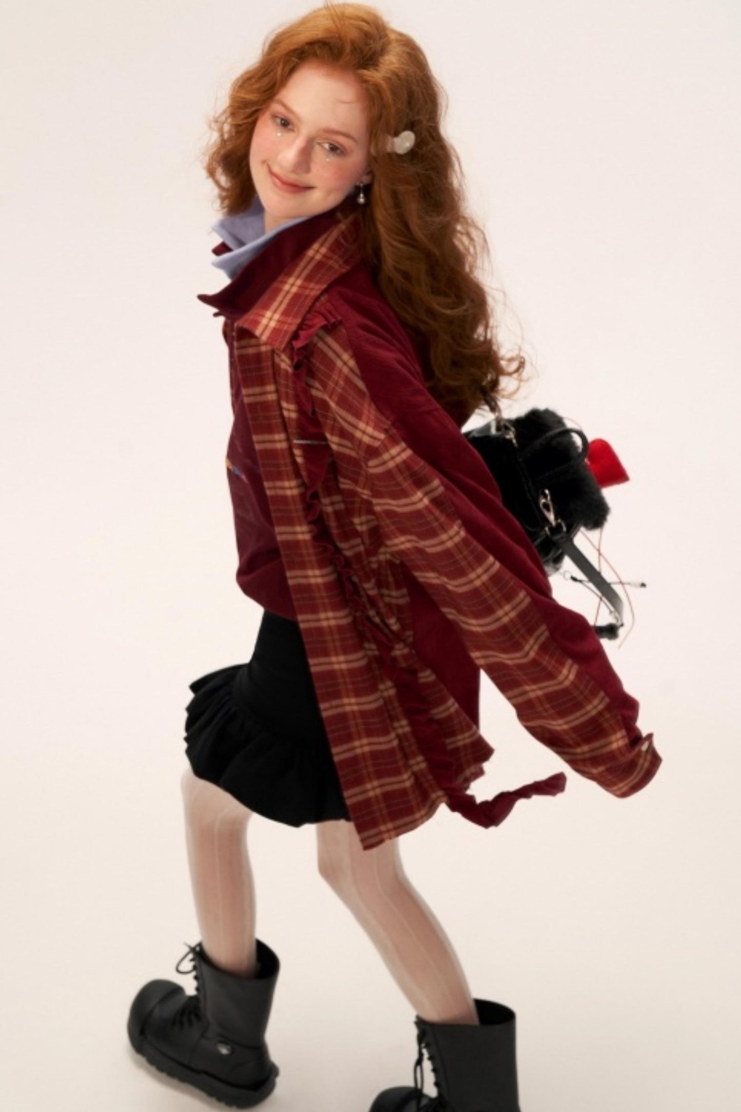 Vintage Patchwork Casual Plaid Shirt