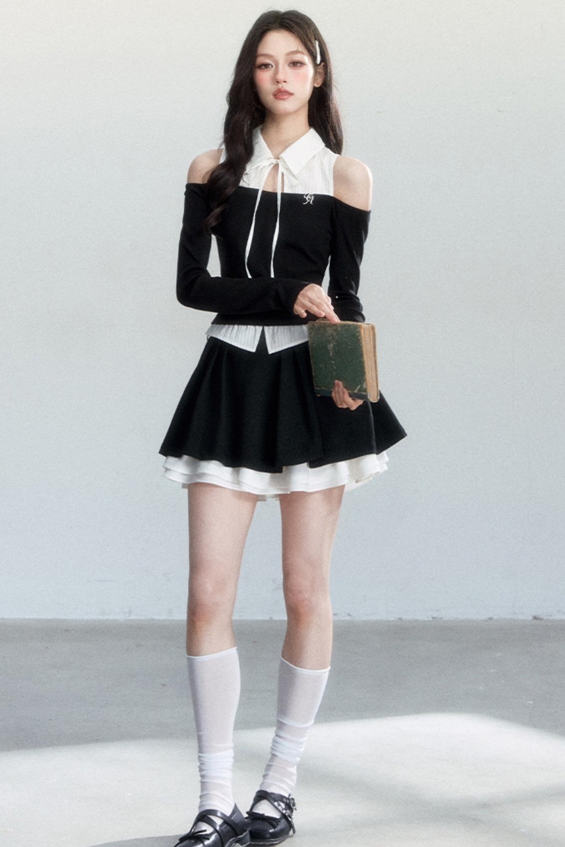 Nighttime Black Ruffle Skirt