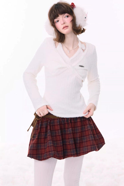 Retro Knit Halter Sweater