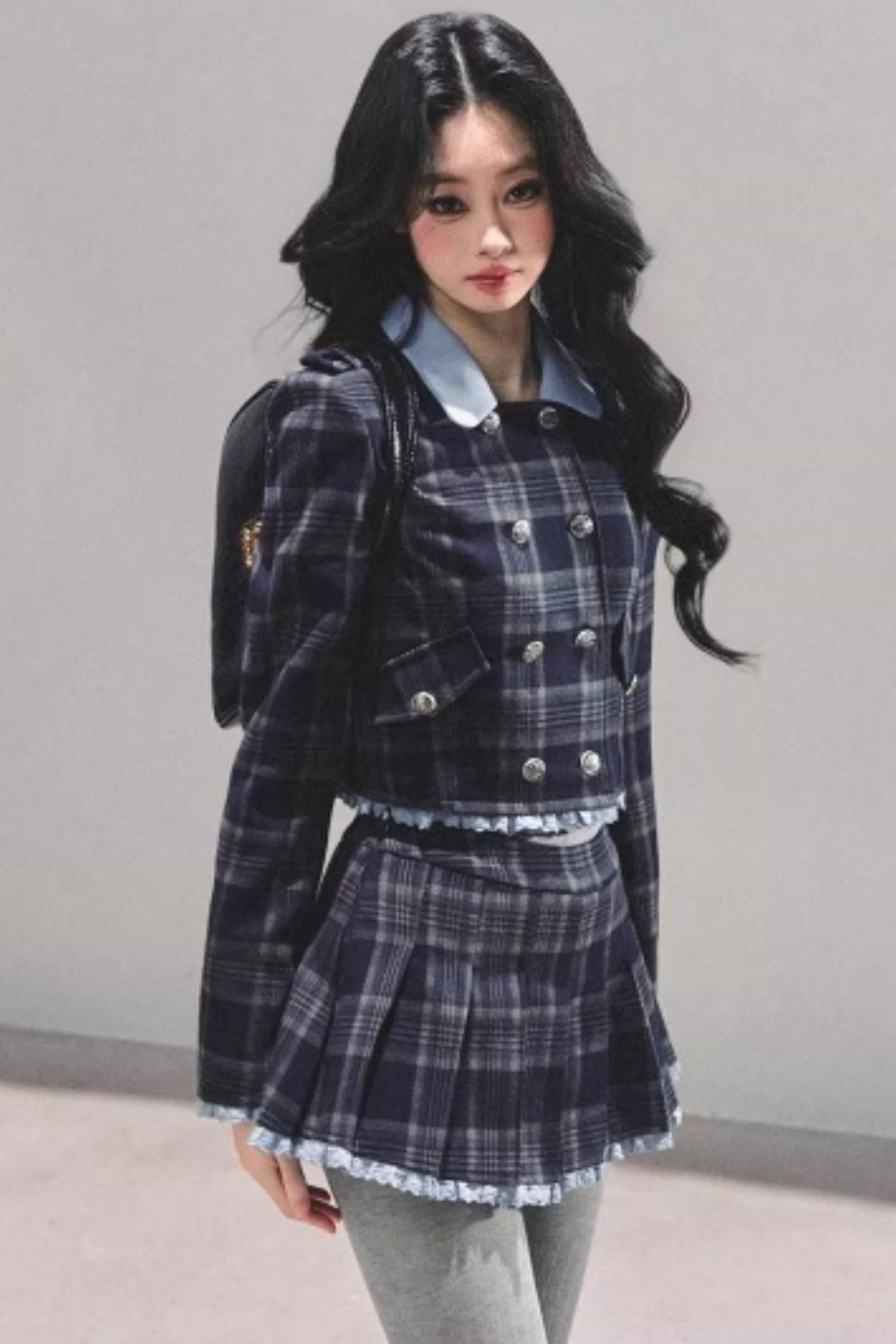 Proust Blue Plaid Suit Set-Up