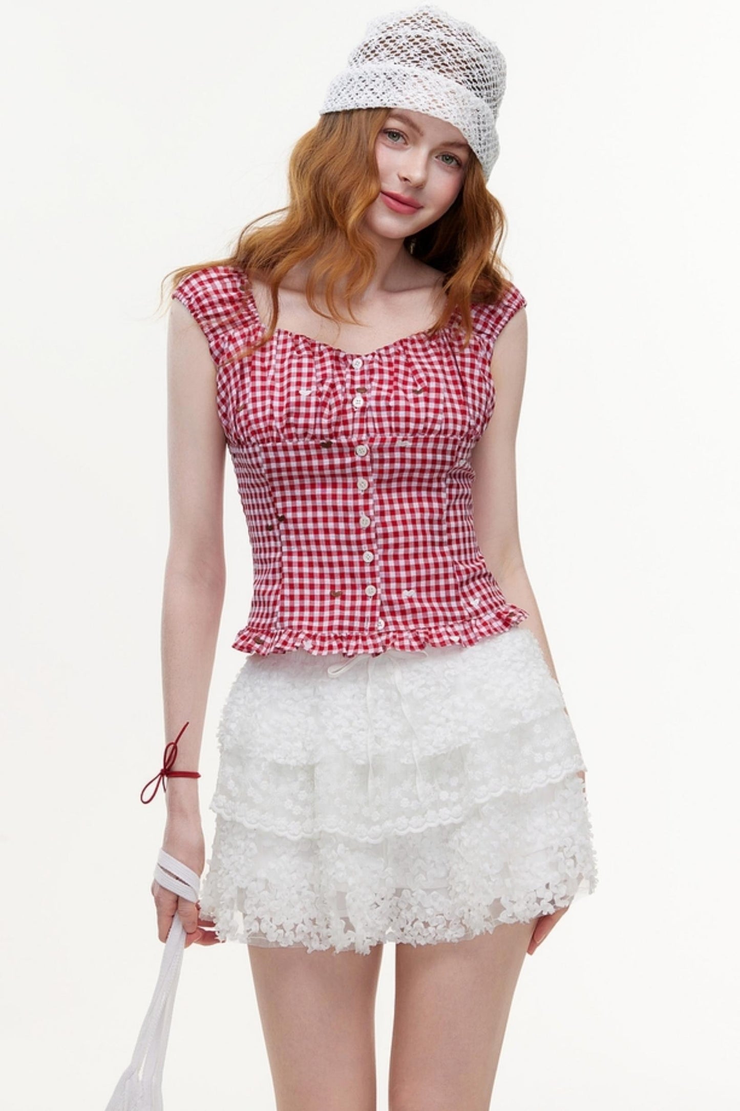 Vintage V-Neck Cotton Blouse