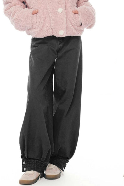 Retro Distressed Cotton Pants