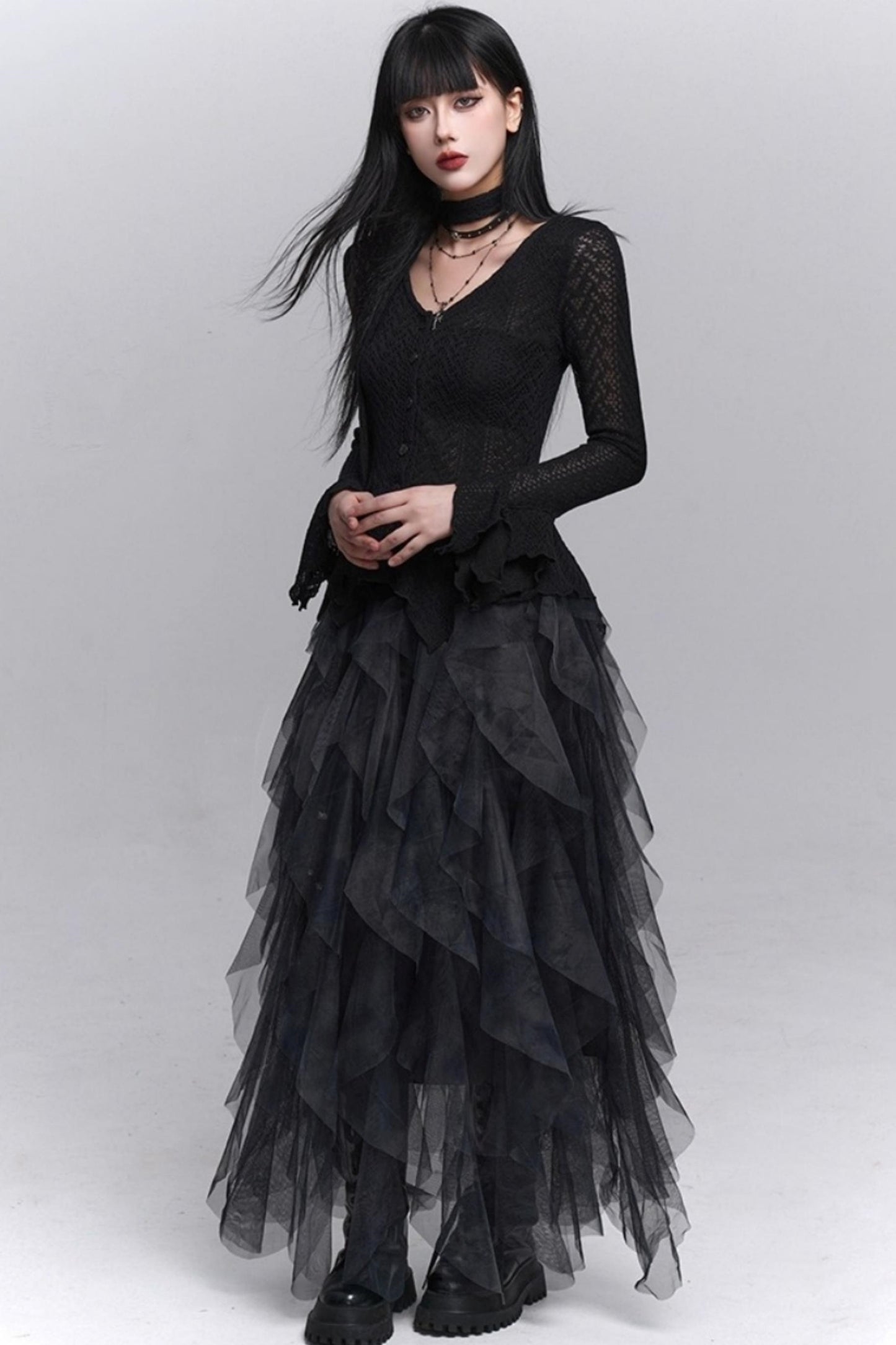 Irregular Hem Concert Skirt