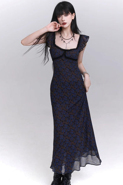 Butterfly Floral Halter Dress