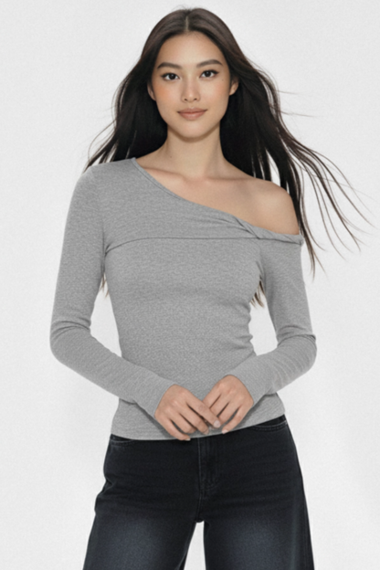 Asymmetrical Twist Slim-Fit Top