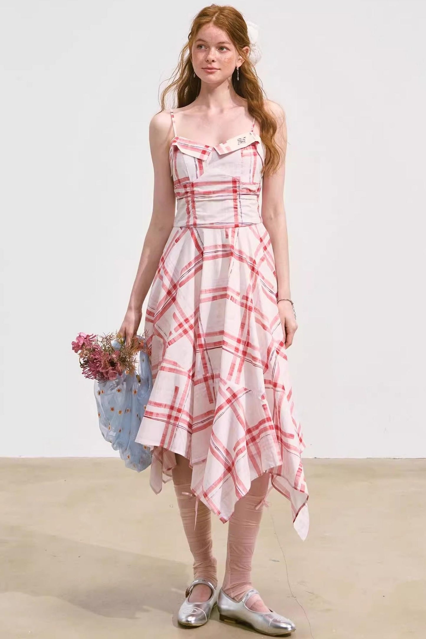 Pink Plaid Halter Dress