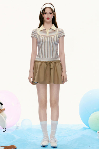 Vintage Embroidered Cropped Skirt