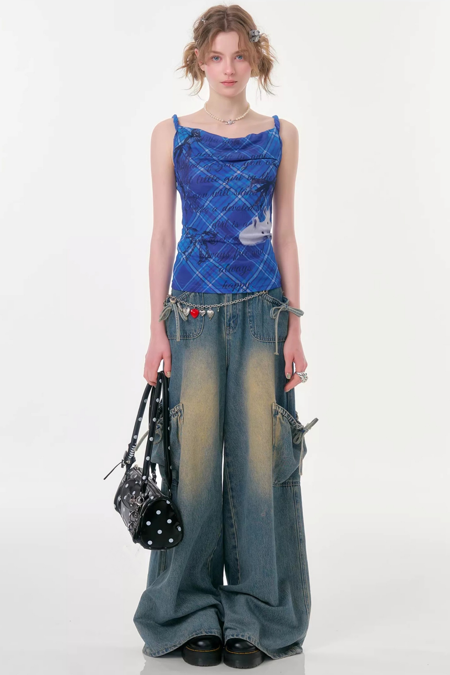 Klein Blue Plaid Swing Top
