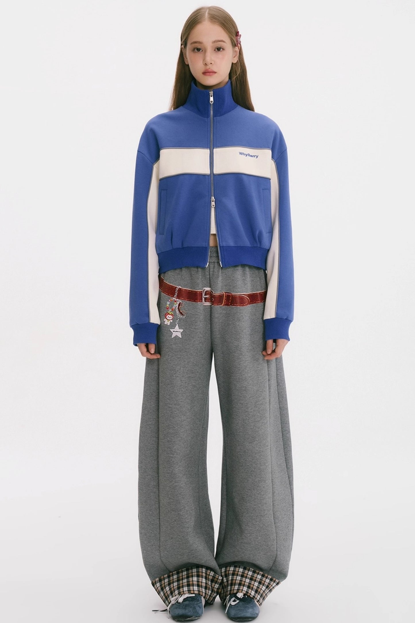 Retro Patchwork Sweatshirt Jacket