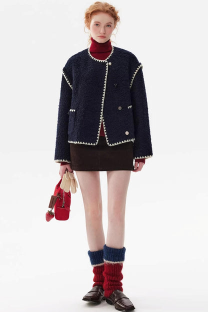 French Wool Tweed Down Jacket