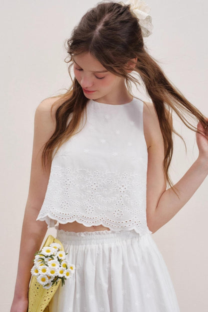 White Lace Halter Vest