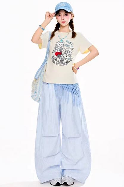 Retro Carousel Print Top