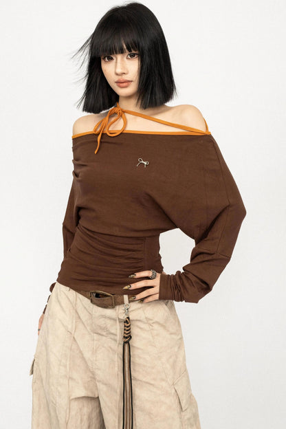 Lace-Up Off-Shoulder Top