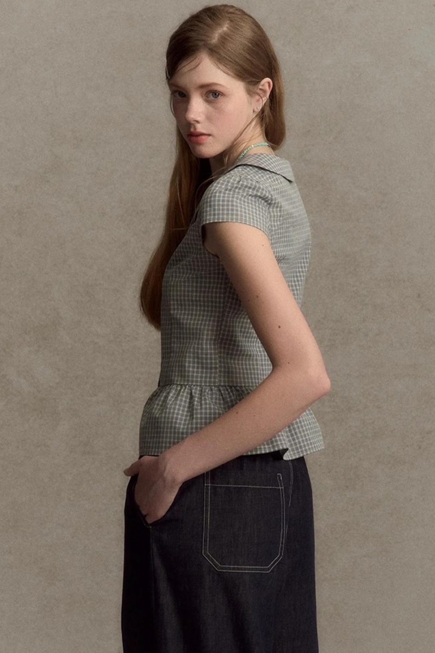 Summer Plaid Sleeve Top