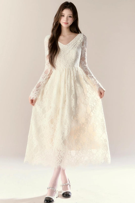 Lace Story Long Dress