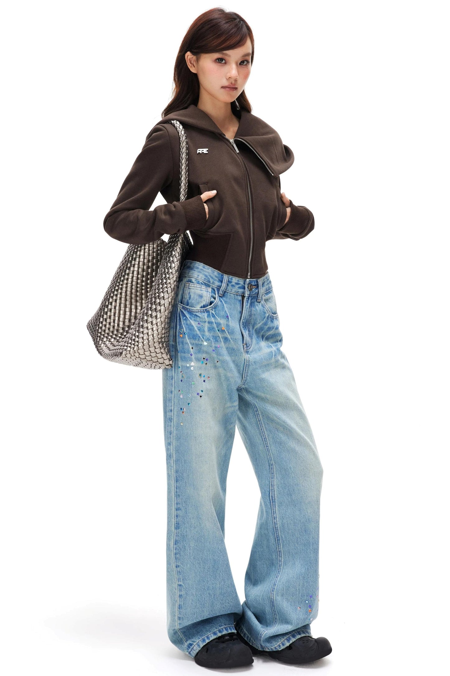 Diagonal Placket Fleece Jacket