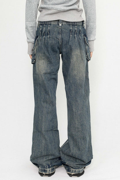 Retro Low-Rise Flared Jeans