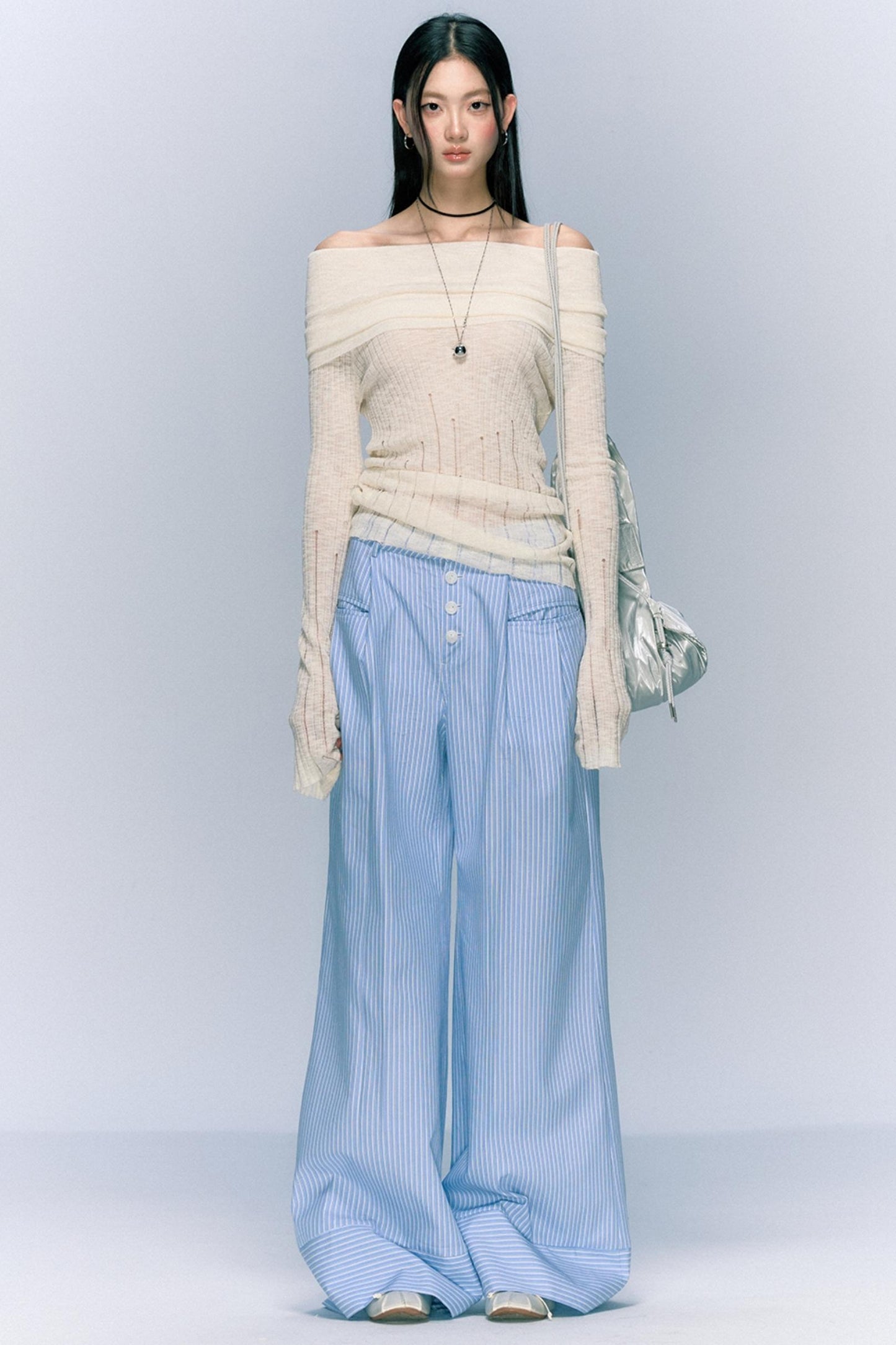 Loose Striped Wide-Leg Pants