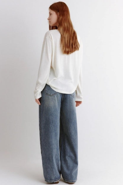 Retro Modern Blue Straight Jeans