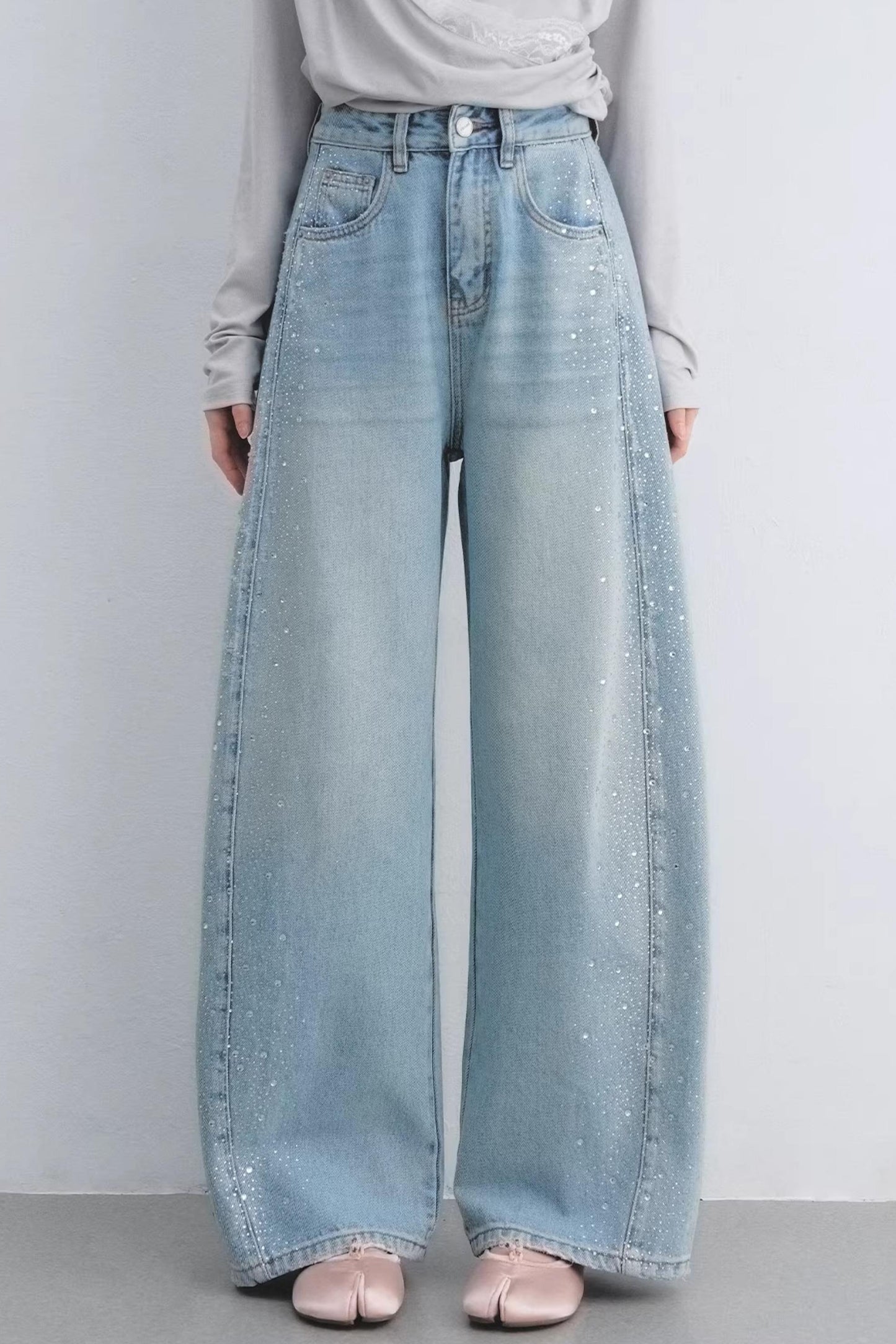 Lyocell Rhinestone Scimitar Pants