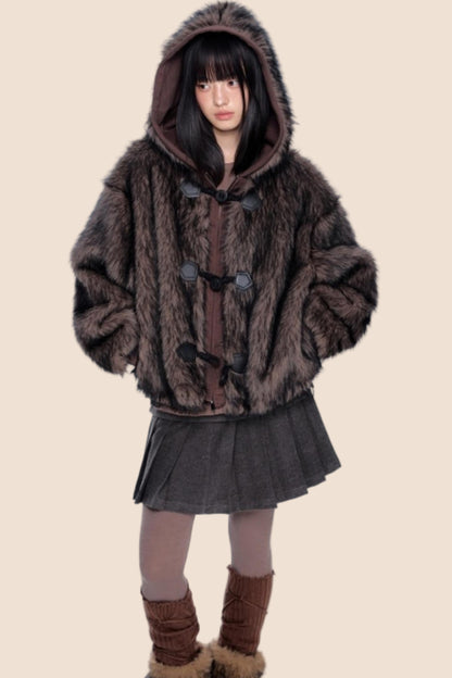 Faux Fur Hooded Jacket