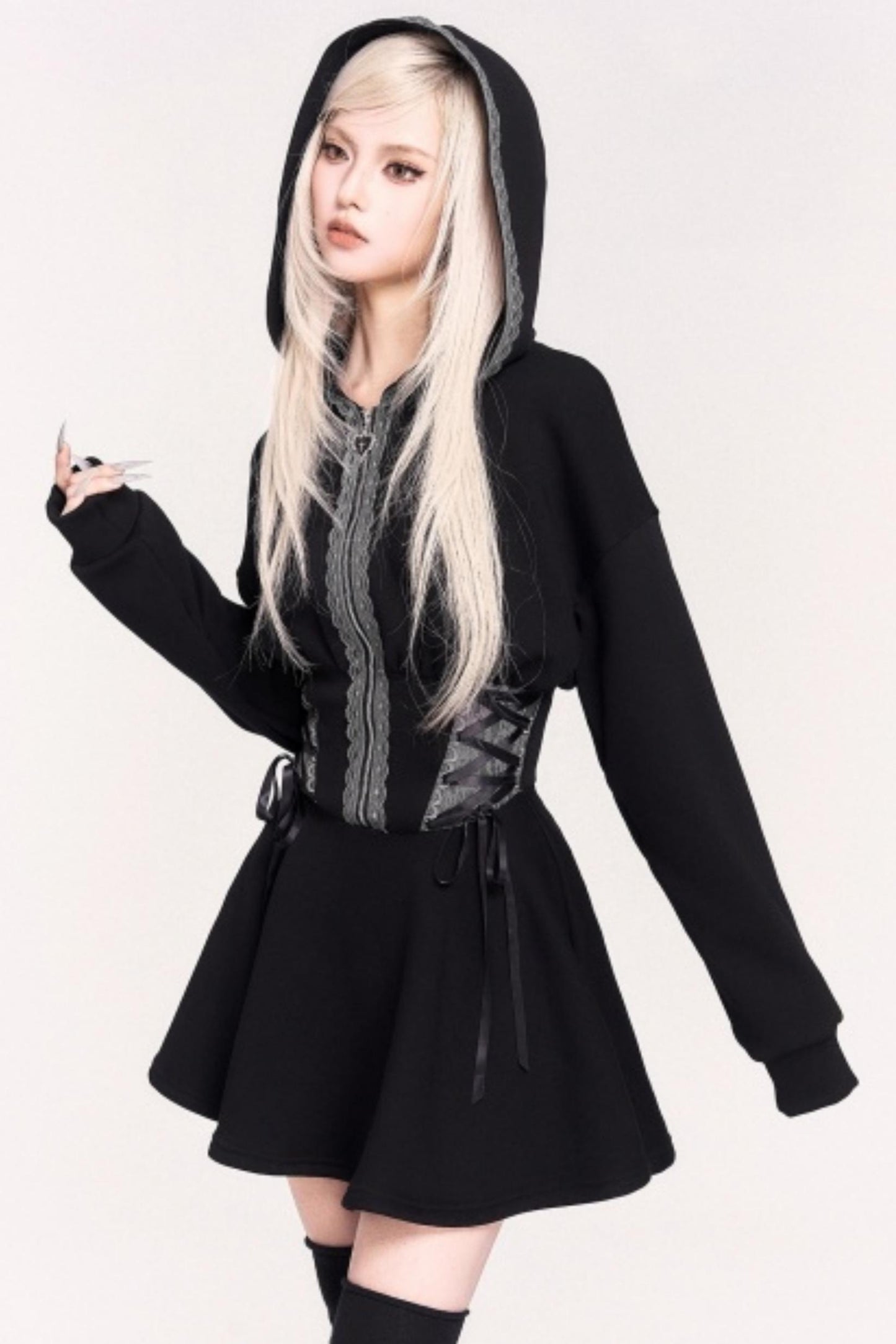 Moonlit Witch Hooded Dress