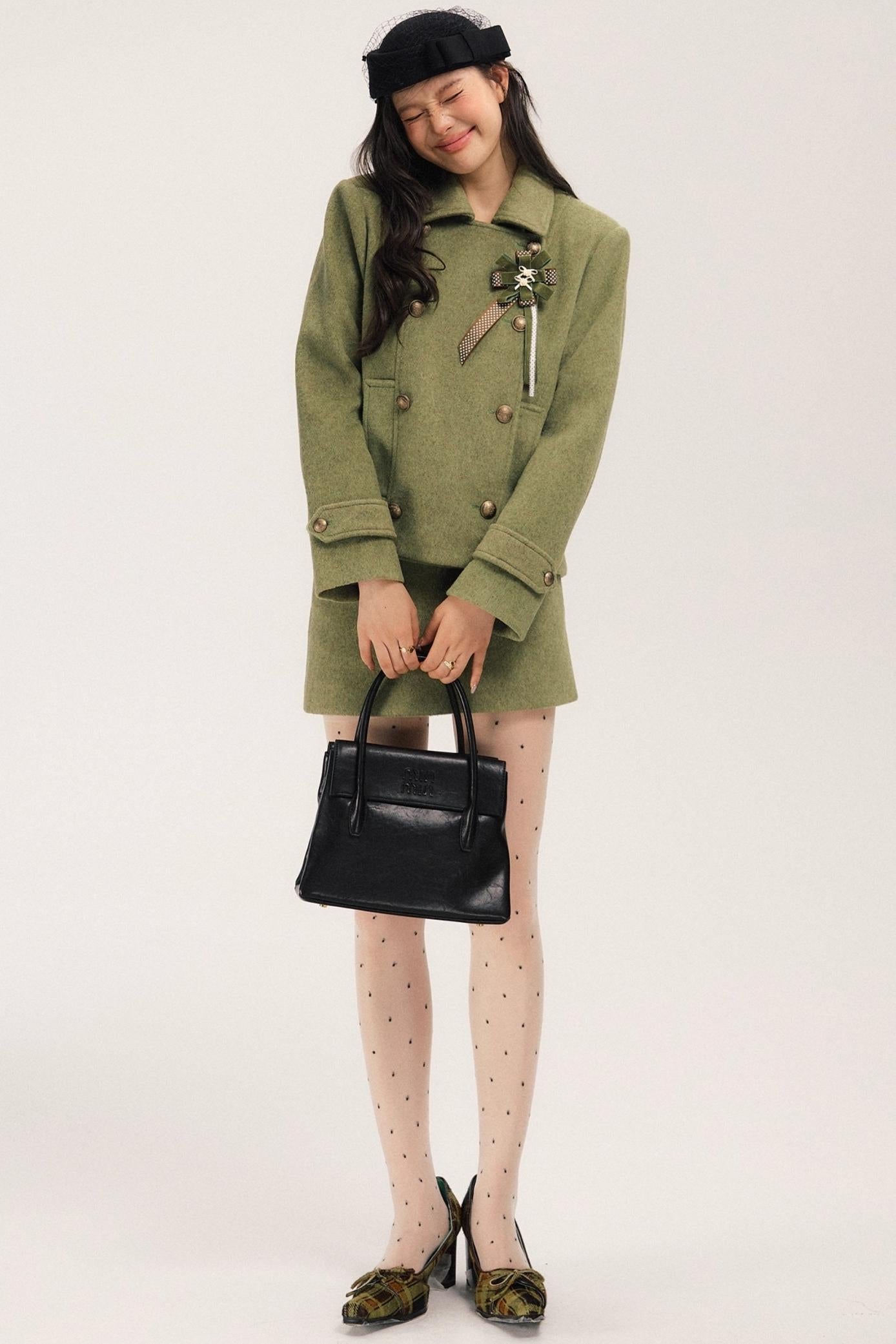 Flight Diary Woolen Jacket & Skirt Set-Up