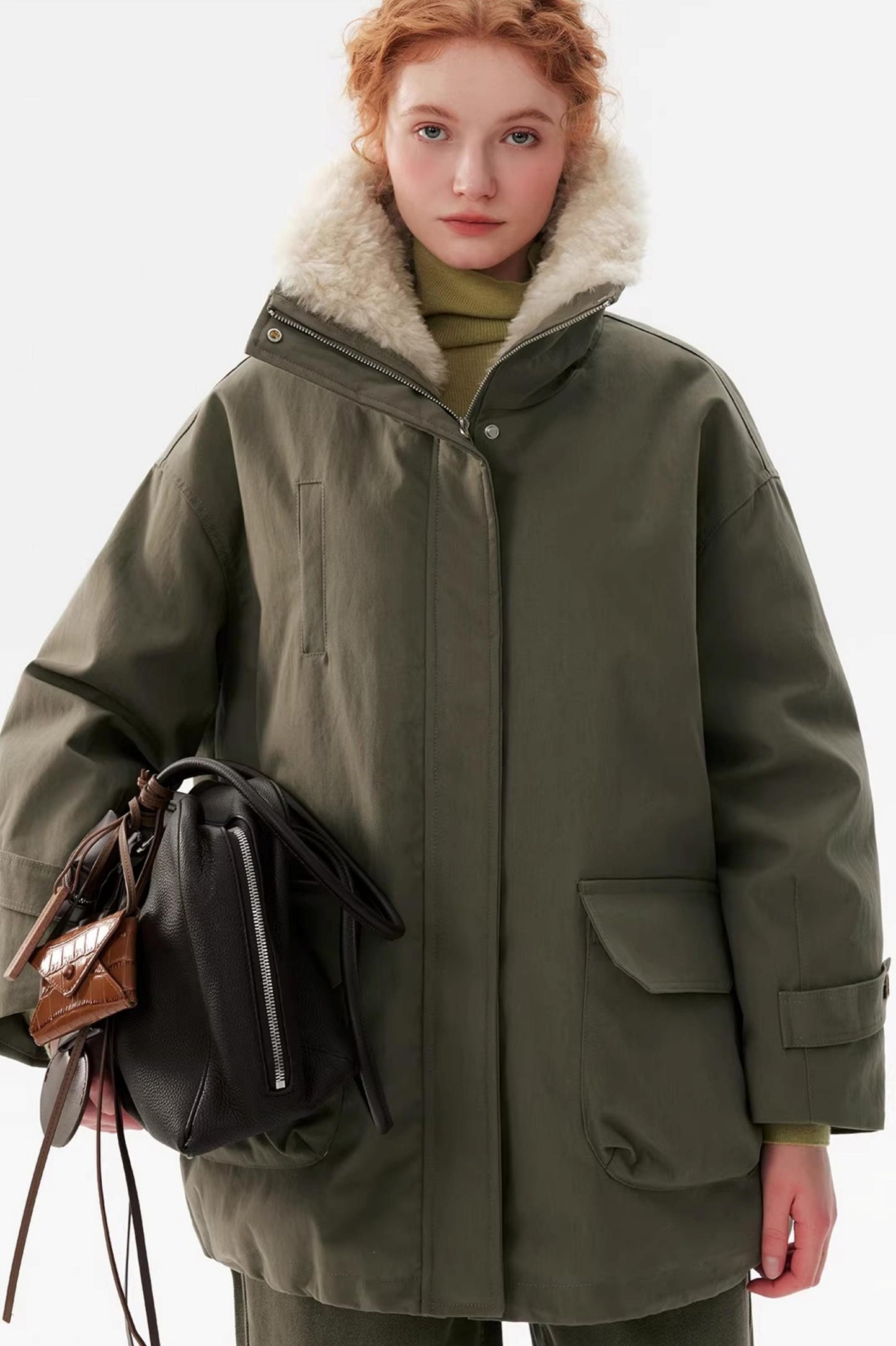 Faux Fur Collar Down Jacket