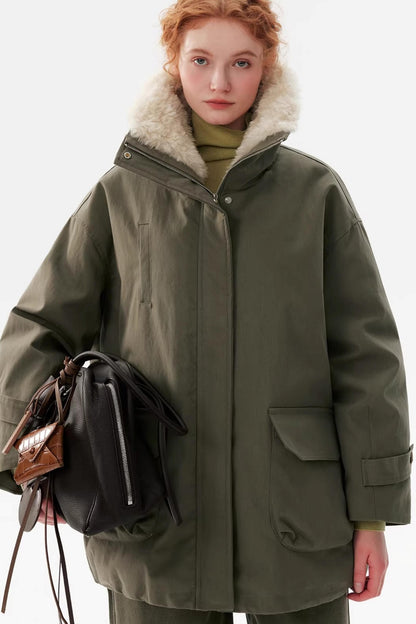 Faux Fur Collar Down Jacket