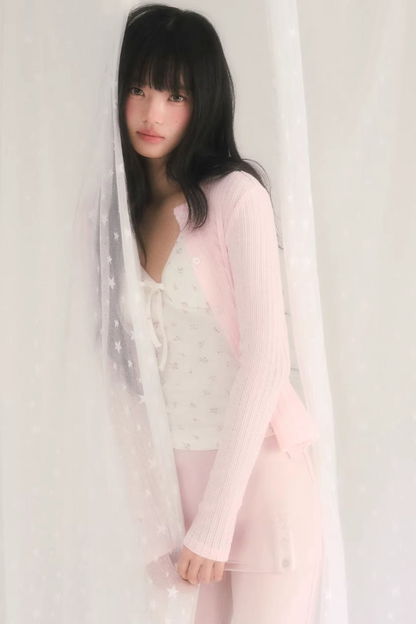 Cut Out Jacquard Knit Matching Set