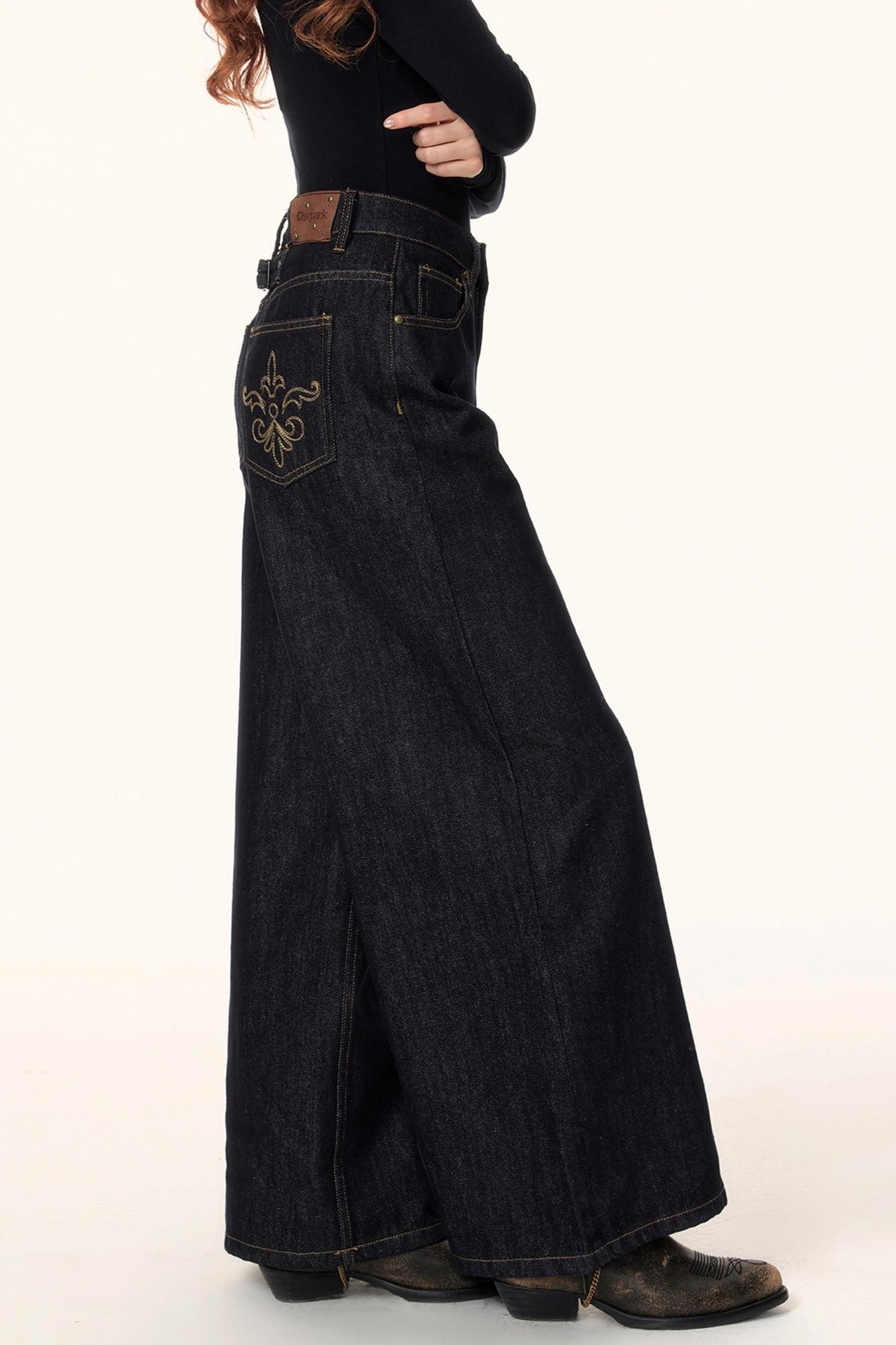 Retro Asymmetric Denim Pants