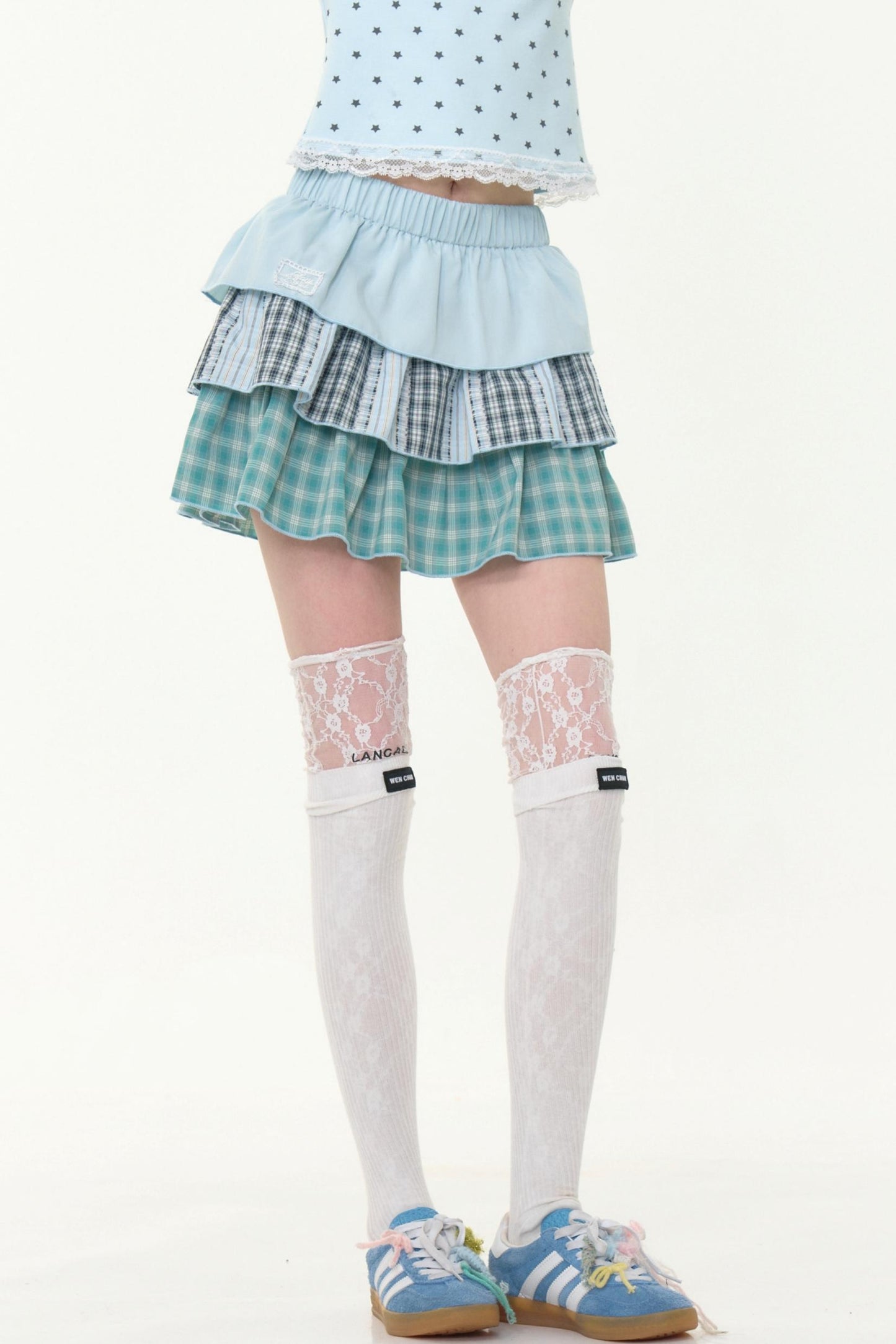 Retro Plaid High-Waisted Skirt