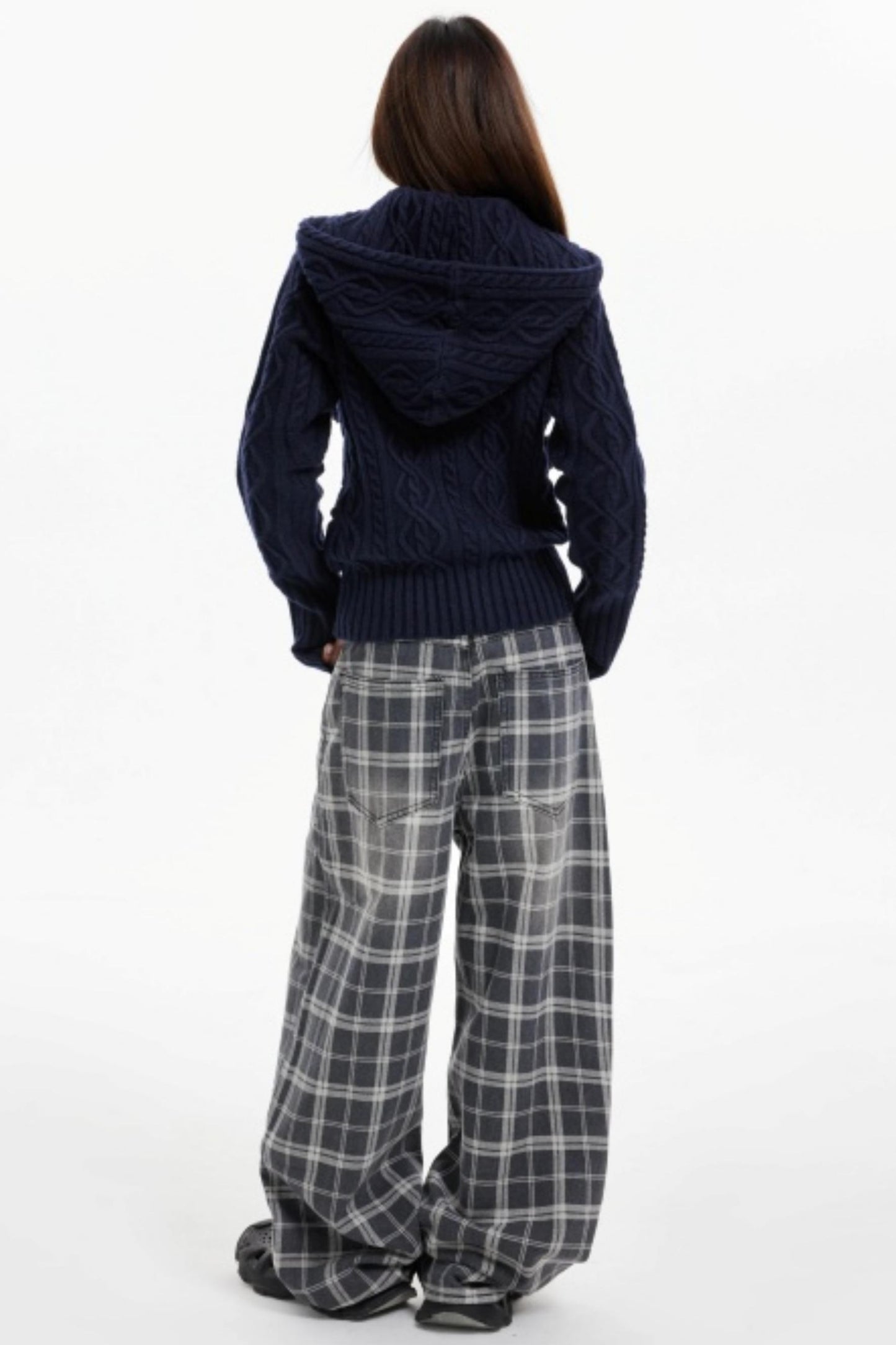 American Hooded Cable Knit Sweater