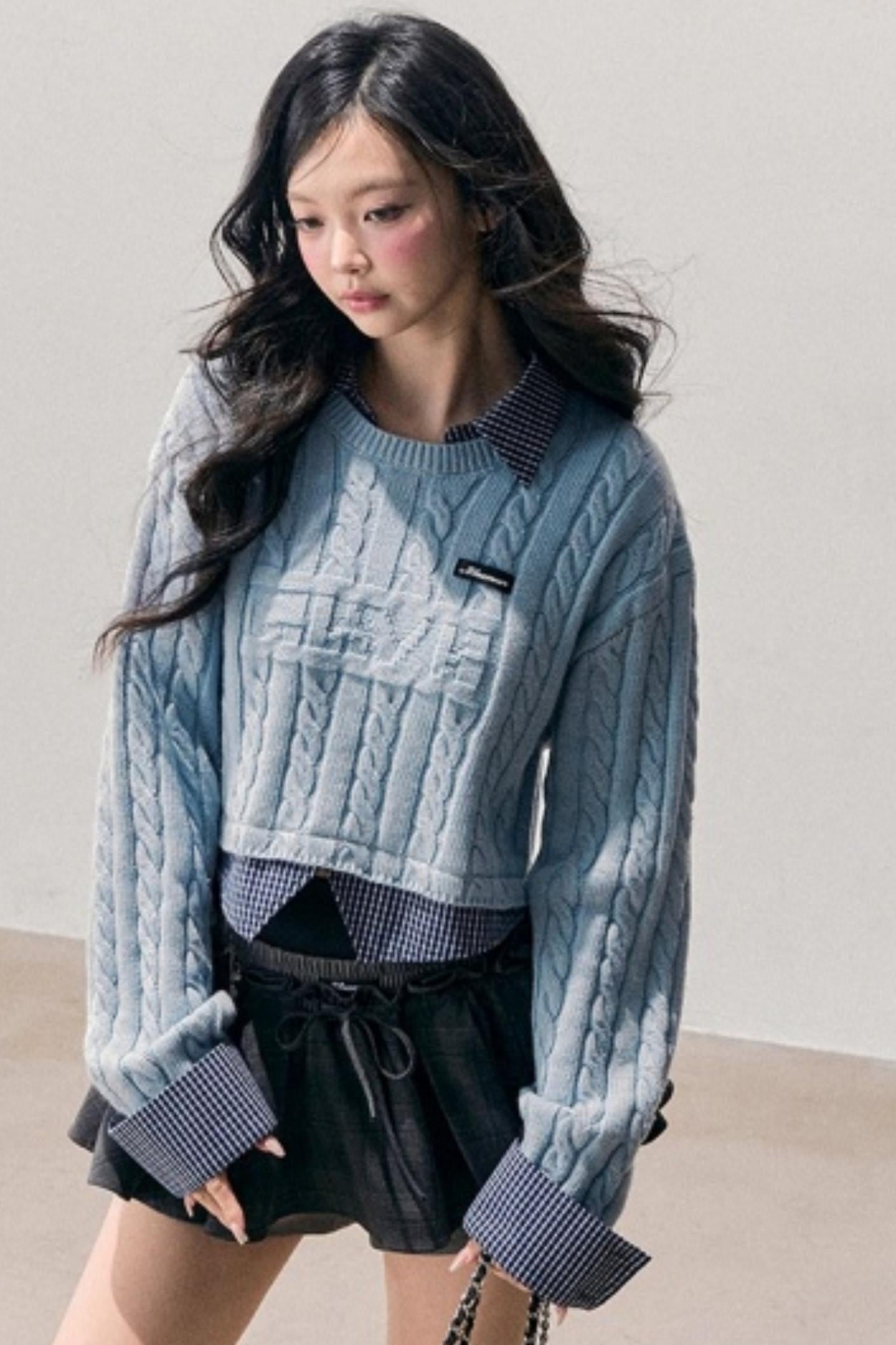 Hanging Blue Wool Sweater