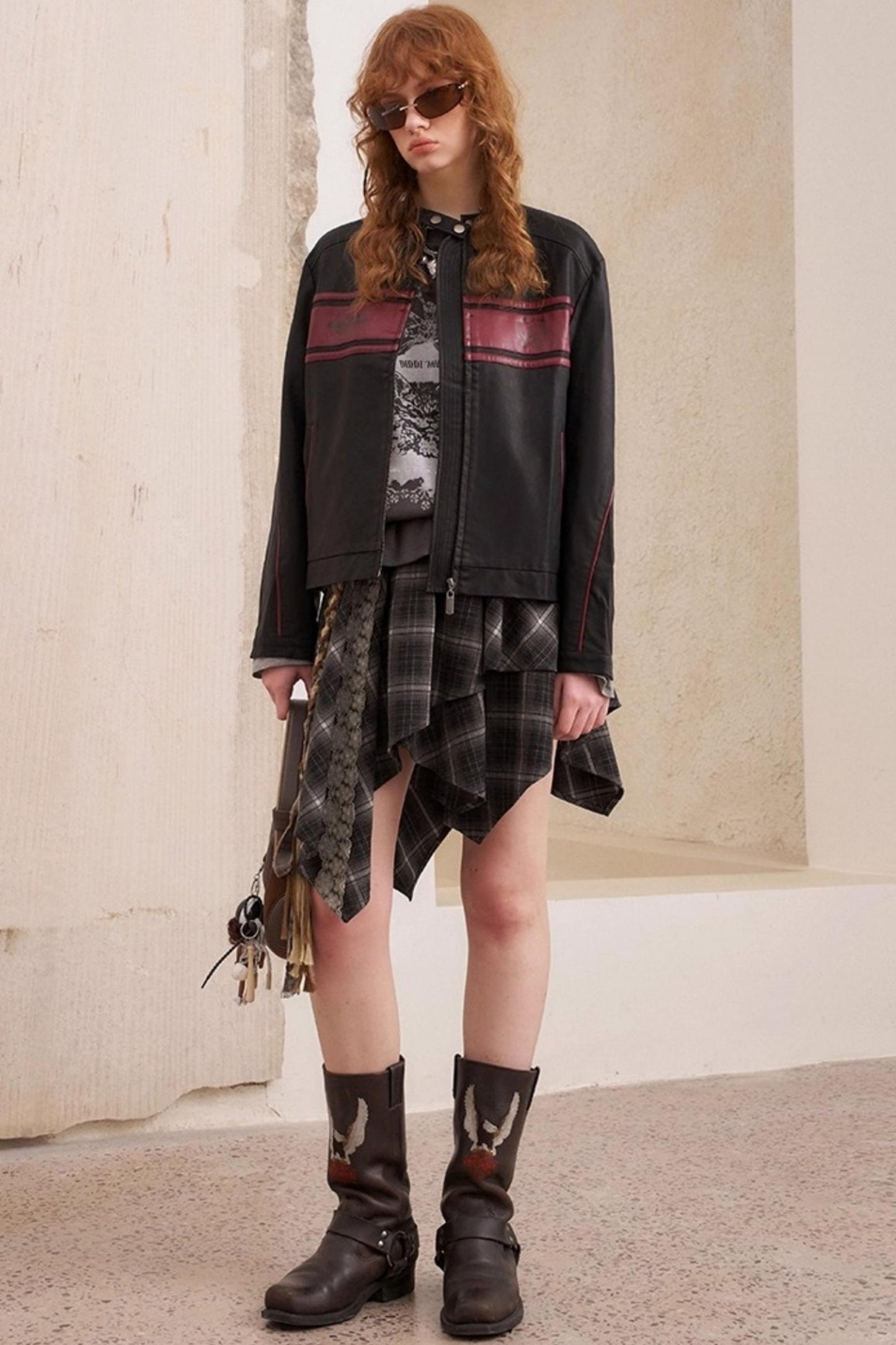 Luxury Rose Embroidered Leather Jacket