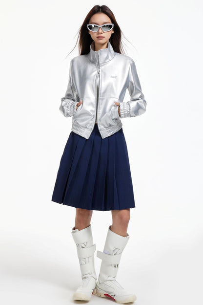 Metallic Leather Jacket