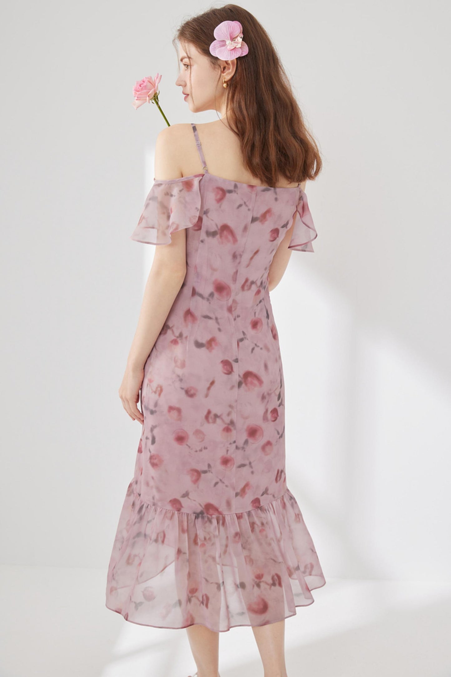Pink Floral A-Line Dress