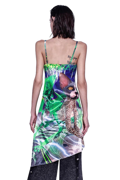 Digital Print Sleeveress Dress