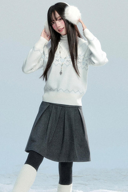 Fragile V-Neck Snow Top