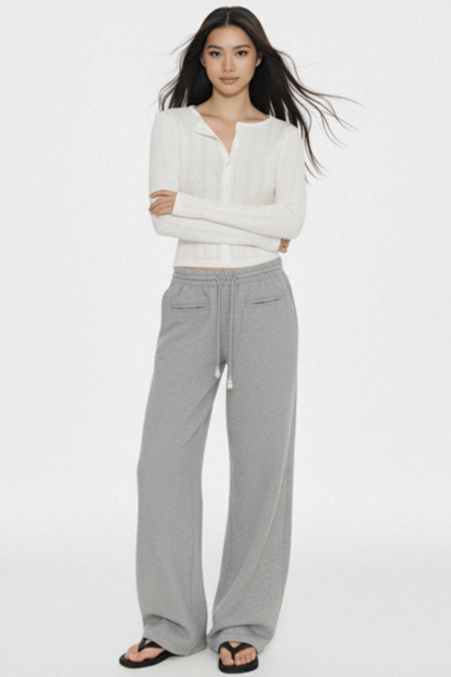 Gray Beaded Sweatpants