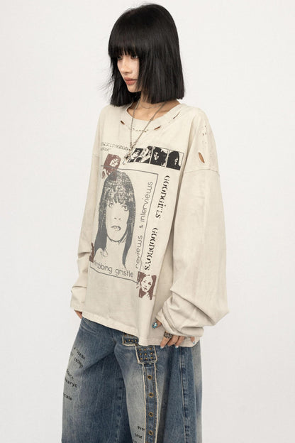 Lazy Retro Long Sleeve Top