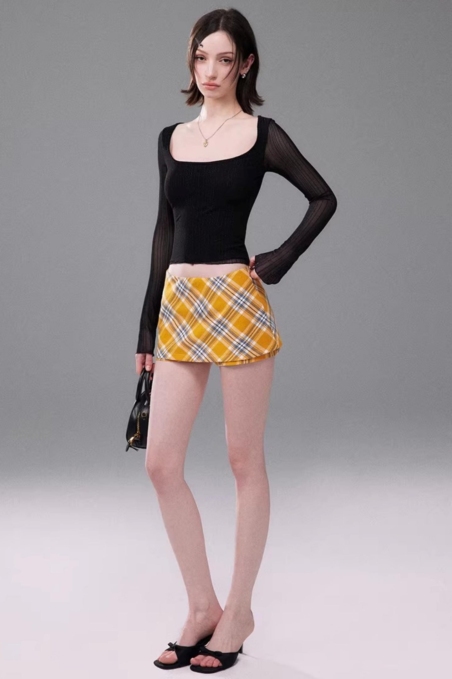 Yellow Plaid Skirt